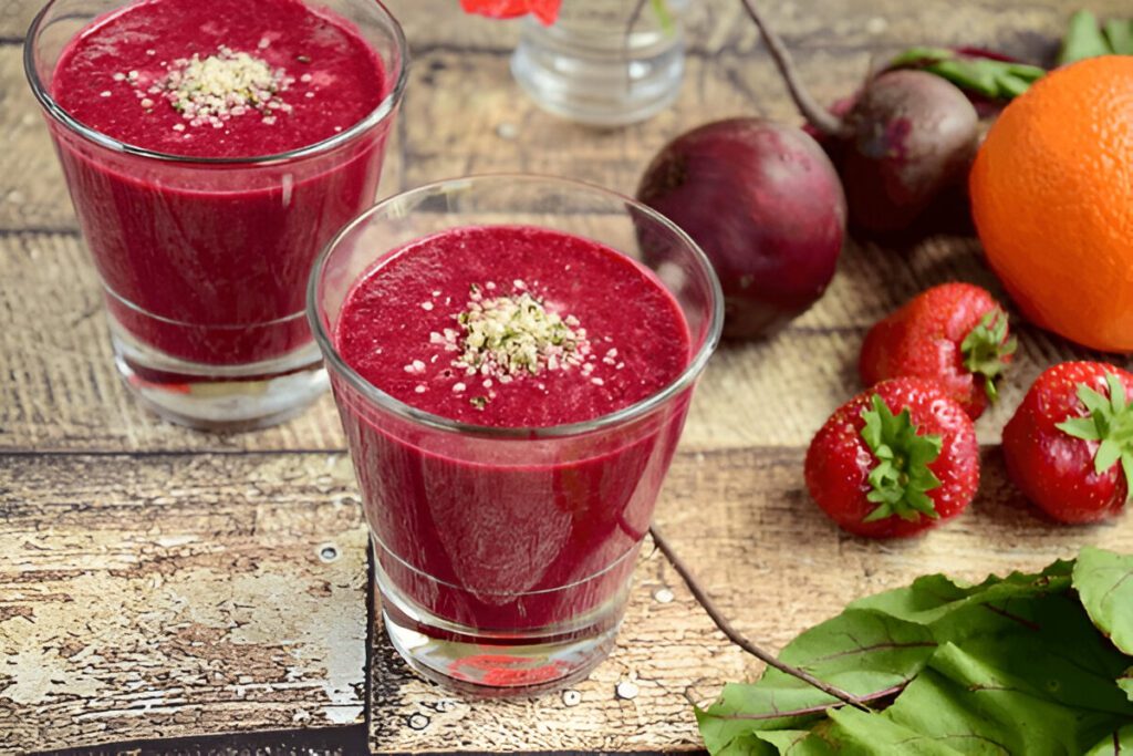 Variation of beet smoothies